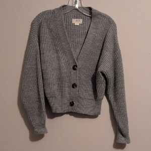 Maeve by Anthropologie Gray Button-Up Cardigan
